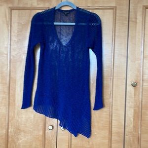 Gently used Eileen Fisher Small 45% Linen 29% cotton navy delicate sweater🍀🍀